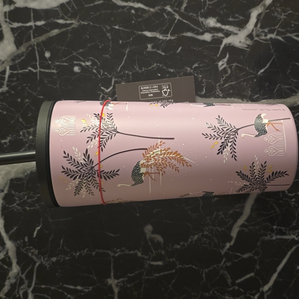 Sara Miller Lavender Travel Tumbler with Straw, 20 Oz., Retail Price $28.00US